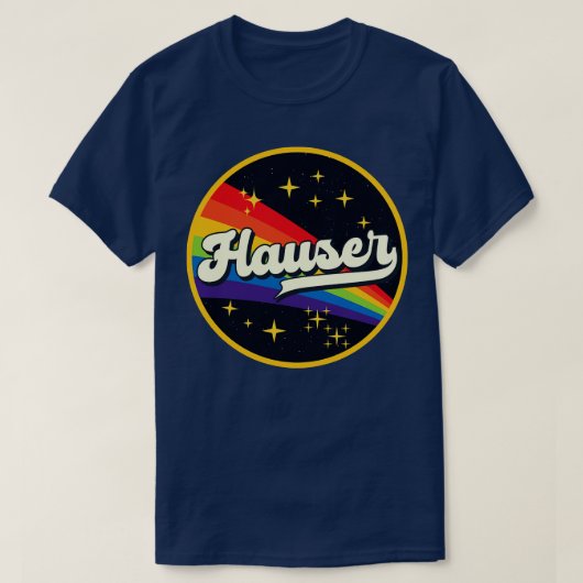 Hauser-Regenbogen im Vintagen Stil T-Shirt (Design vorne)
