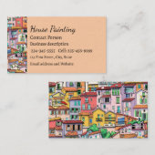 Häuser Stadt Städtische Zuhause Spaß Wasserfarbe B Visitenkarte (Vorne/Hinten)