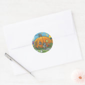 HÄUSER, TRICK ODER LECKEREIEN, HALLOWECKER RUNDER AUFKLEBER (Umschlag)