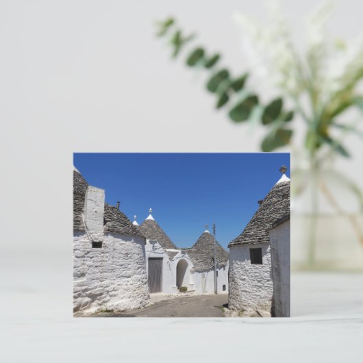 Häuser Trulli in Alberobello, Puglia, Postkarte (Stehend Vorderseite)