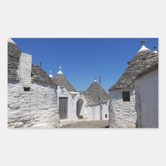 Häuser Trulli in Alberobello, rechteckiger Aufkleb Rechteckiger Aufkleber (Vorderseite)