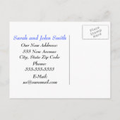 Häuser und Blume "Wir haben uns bewegt" Postkarte (Rückseite)