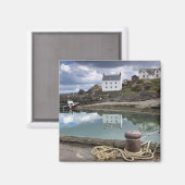 Häuser und Boote am Wasser Magnet (Vorderseite/Rückseite)