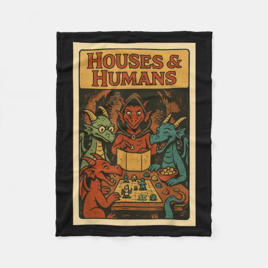 Häuser und Menschen Funny Rpg Gamer Nerd Gaming Mä Fleecedecke (Vorderseite)