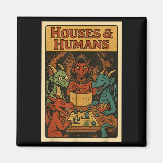 Häuser und Menschen Funny Rpg Gamer Nerd Gaming Mä Magnet (Vorne)