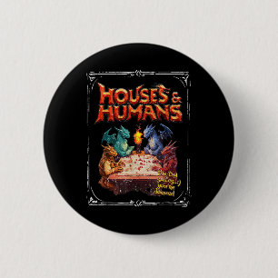Häuser und Menschen Vintage Retro 90er Lustiger Ga Button