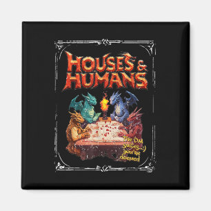 Häuser und Menschen Vintage Retro 90er Lustiger Ga Magnet