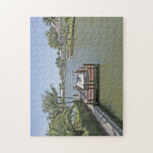 Häuser und Stege am Kanal Marco Island Florida Puzzle