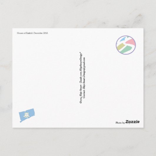 Häuser von Enfield. Postkarte anschließen. (Rückseite)