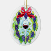 Häuser Weihnachtstrauben-Kranz-kundenspezifische Keramik Ornament (Rechts)