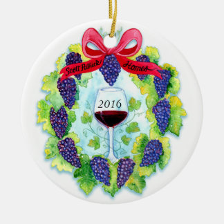 Häuser Weihnachtstrauben-Kranz-kundenspezifische Keramik Ornament