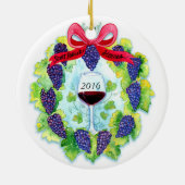 Häuser Weihnachtstrauben-Kranz-kundenspezifische Keramik Ornament (Hinten)