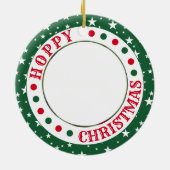 Häuserkaninchen | Hoppy Christmas Foto Keramik Ornament (Hinten)