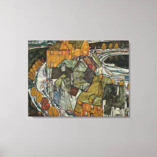 Häuserreihe II, Inselstadt von Egon Schiele Leinwanddruck