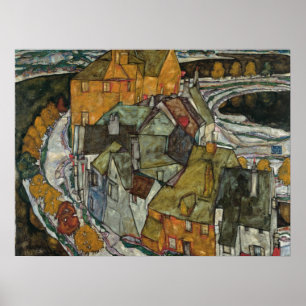 Häuserreihe II, Inselstadt von Egon Schiele Poster