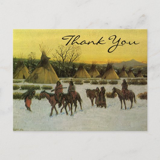 Hauser's Sioux Camp am verwundeten Knie Postkarte (Vorderseite)