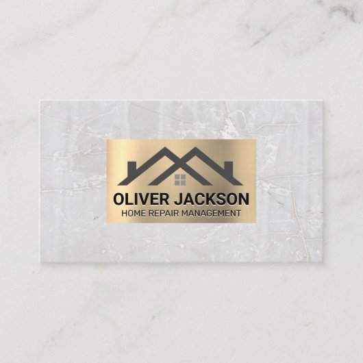 Häusersymbol | Stein | Metallic Visitenkarte (Vorderseite)