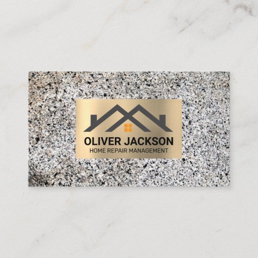 Häusersymbol | Stone Wall Metallrahmen Visitenkarte (Vorderseite)