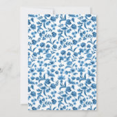 Häuserwärmung Chintz Blue & White Floral Ditsy Einladung (Rückseite)
