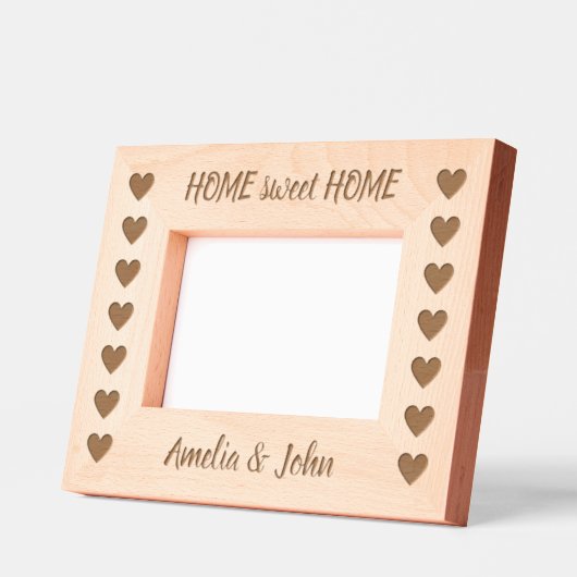 Häuserwärmung Herzmuster Holz Foto Rahmen (Links)