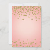 Häuserwärmung Rosa und Gold Glitzer Confetti Einladung (Rückseite)