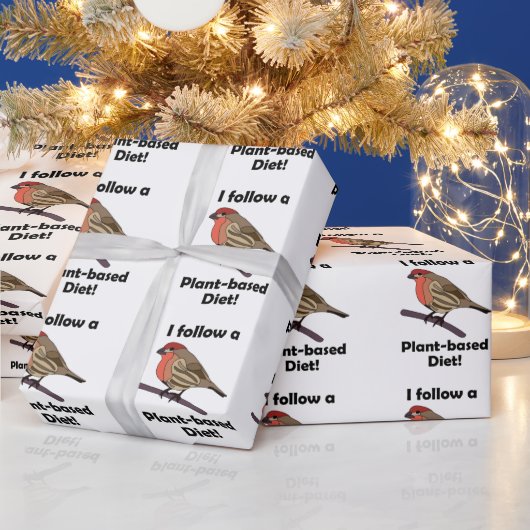 Hausfink Ich folge einer pflanzlichen Ernährung Lu Geschenkpapier (Feiertage)