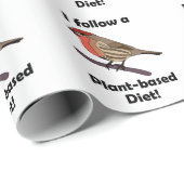 Hausfink Ich folge einer pflanzlichen Ernährung Lu Geschenkpapier (Rolleneckpunkt)