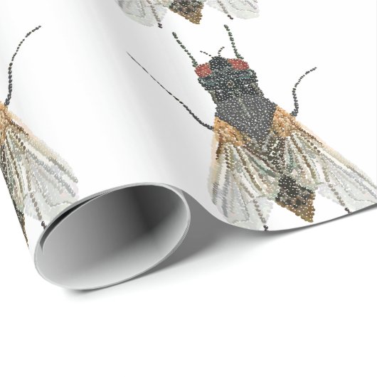 Hausfliege. Geschenkpapier (Rolleneckpunkt)