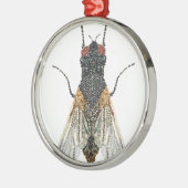 Hausfliege. Silbernes Ornament (Links)