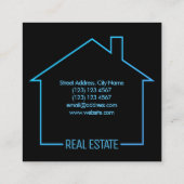 Hausform-Neonrahmen Quadratische Visitenkarte (Rückseite)