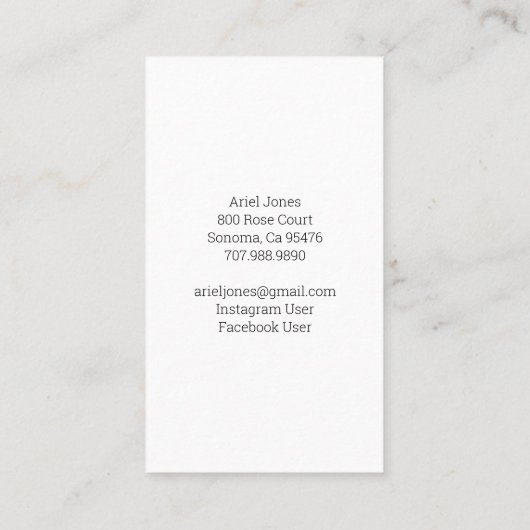 Hausfotografie Visitenkarte (Rückseite)