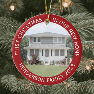 Hausfotos Erstes Weihnachten neues Zuhause Name &  Keramik Ornament