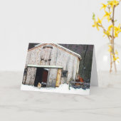 Hausfrau im Winter Note Card Karte (Gelbe Blume)