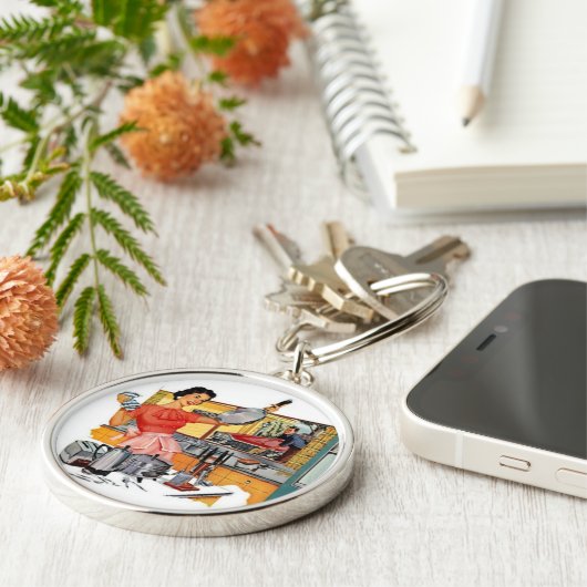 Hausfrau Schlüsselanhänger (Seite)