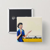 Hausfrau und New Washer Button (Vorne & Hinten)