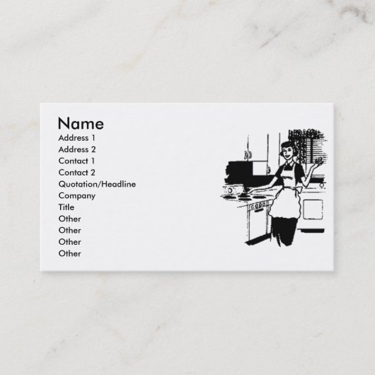 Hausfrau Visitenkarte (Vorderseite)