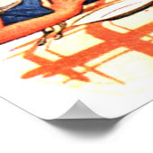 Hausfrau zeigt ihrer Familie lustige Vintage Mahlz Poster (Ecke)