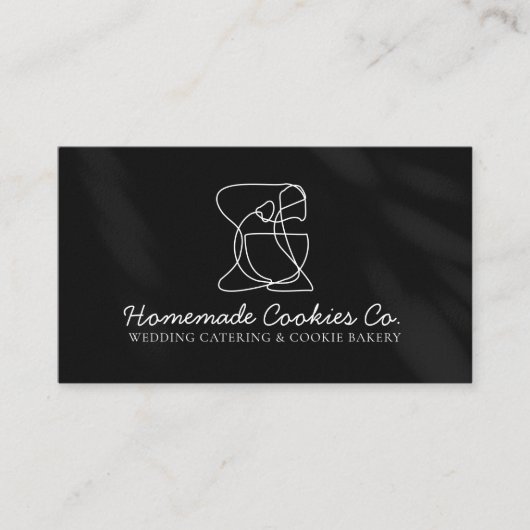 Hausgebäck-Backkocher mit schwarzer Linie Visitenkarte (Vorderseite)