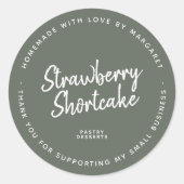 hausgemacht mit dunkler Liebe grün Runder Aufkleber (Vorderseite)