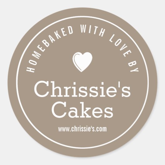 hausgemacht mit Liebe Bäckerei personalisiert Runder Aufkleber (Vorderseite)