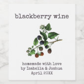 Hausgemacht mit Liebe BlackBerry Wine Weinetikett (Einzelnes Label)