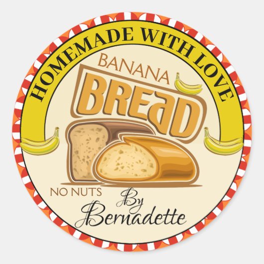 hausgemacht mit Liebe Brot Runder Aufkleber (Vorderseite)