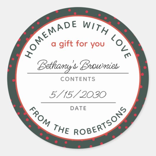 Hausgemacht mit Liebe Festival Red Green Runder Aufkleber (Vorderseite)