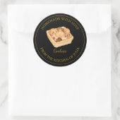 Hausgemacht mit Liebe Frische Cookies Label | Schw Runder Aufkleber (Tasche)