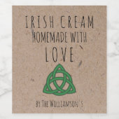 hausgemacht mit Liebe Irish Cream Kraft Paper Labe Weinetikett (Einzelnes Label)