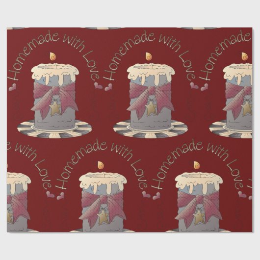 hausgemacht mit Liebe-Kerze Geschenkpapier (Flach)