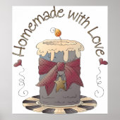 hausgemacht mit Liebe-Kerze Poster (Vorne)