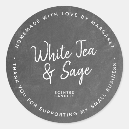 Hausgemacht mit Liebe-Kerzenhalskarte Runder Aufkleber (Vorderseite)