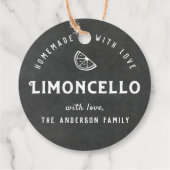 Hausgemacht mit Liebe Limoncello Moderne Chalkboar Geschenkanhänger (Rückseite)