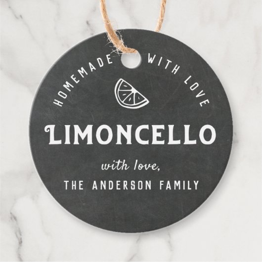 Hausgemacht mit Liebe Limoncello Moderne Chalkboar Geschenkanhänger (Vorderseite)